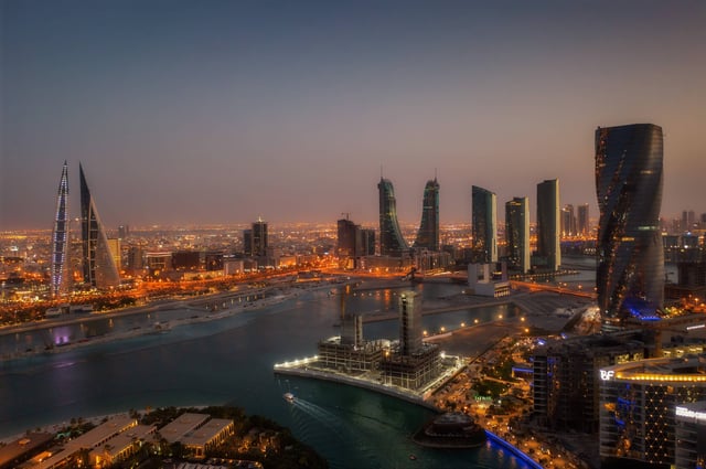 Bahrain skyline at night, Bahrain