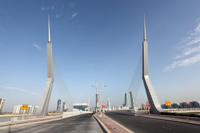 Bridge at the financial harbor in Manama, Bahrain