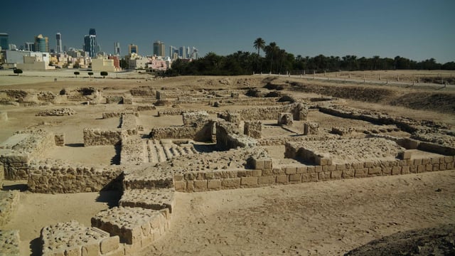Ruins Of Qalat Fort Near Manama