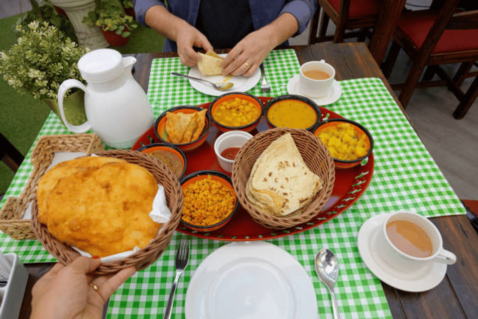 Middle Eastern Breakfast on the table