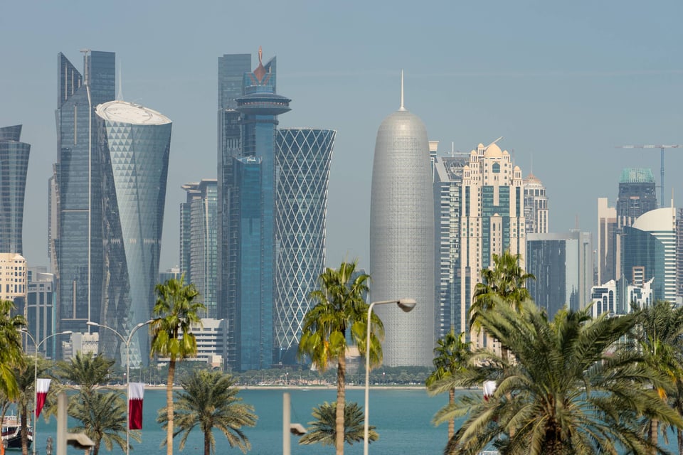 Skyline Of Doha Taken From A Distance